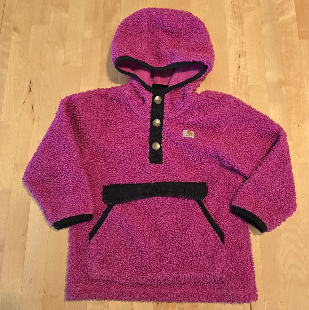 Carhartt Long Sleeve Quarter Snap Sweatshirt Pink Size 2T